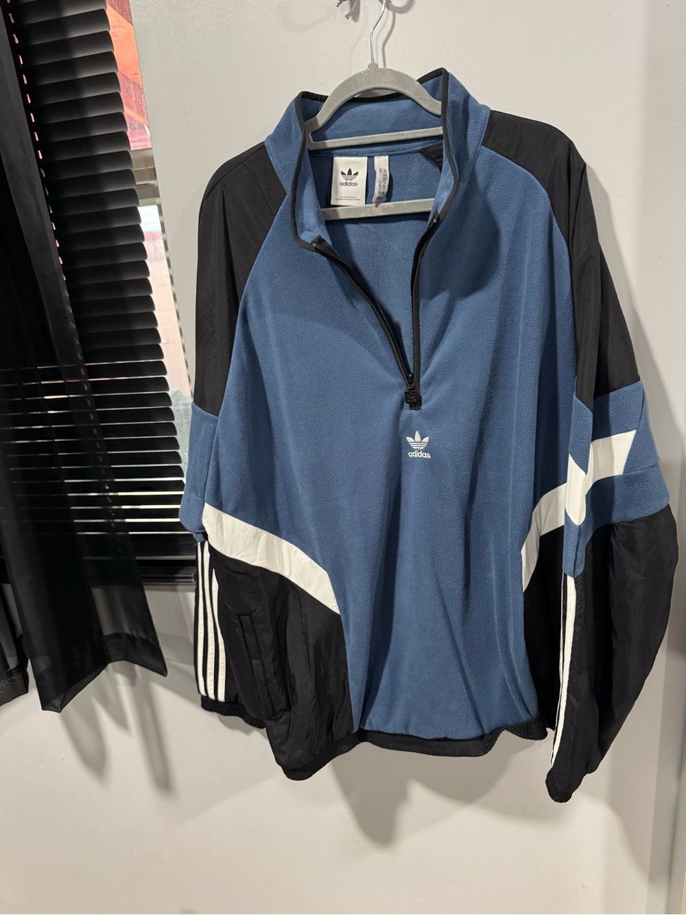 adidas Blue, Black & White Half-Zip Track Jacket